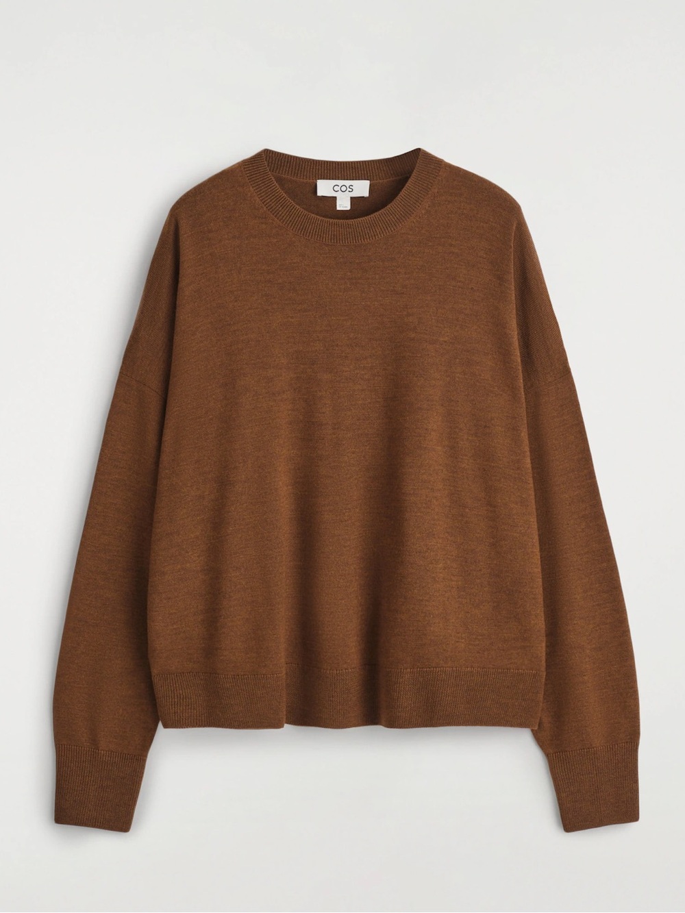 COS Brown 100% Wool Crew neck Sweater